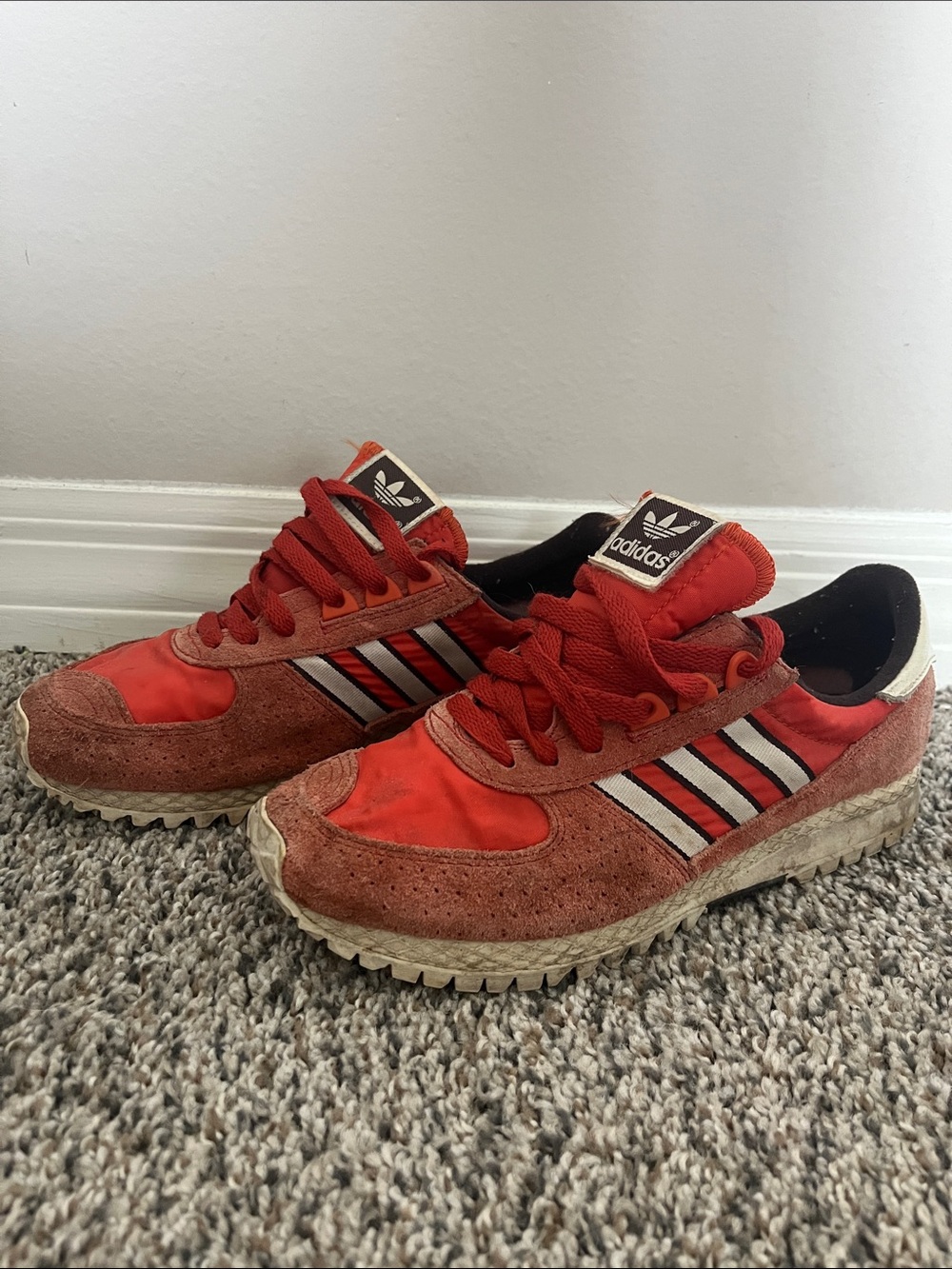 Adidas Red Suede & Nylon Retro Running Shoes